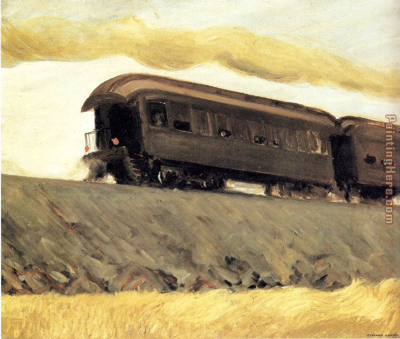 Railroad Train painting - Edward Hopper Railroad Train art painting
